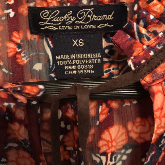 Lucky Brand Sheer Paisley Print Blouse - Picture 2 of 8